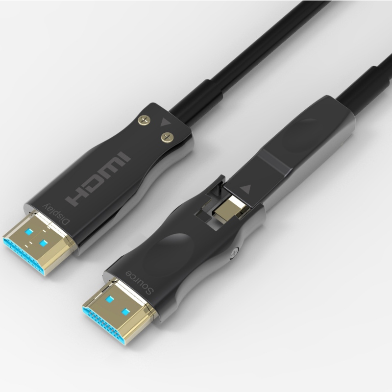 Najlepsza cena HDMI 2.0 Typ A do D od strony źródła Detachable AOC światłowodowe kable 15m długości